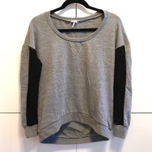 Grey sweatshirt with lace sleeve detail